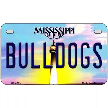 Bulldogs Mississippi Novelty Metal License Plate 7" x 4" (MP)