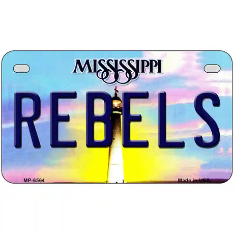 Rebels Mississippi Novelty Metal License Plate 7" x 4" (MP)