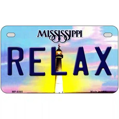 Relax Mississippi Novelty Metal License Plate 7" x 4" (MP)