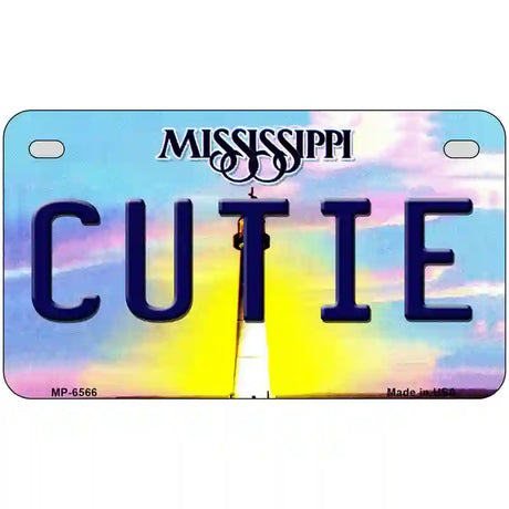 Cutie Mississippi Novelty Metal License Plate 7" x 4" (MP)