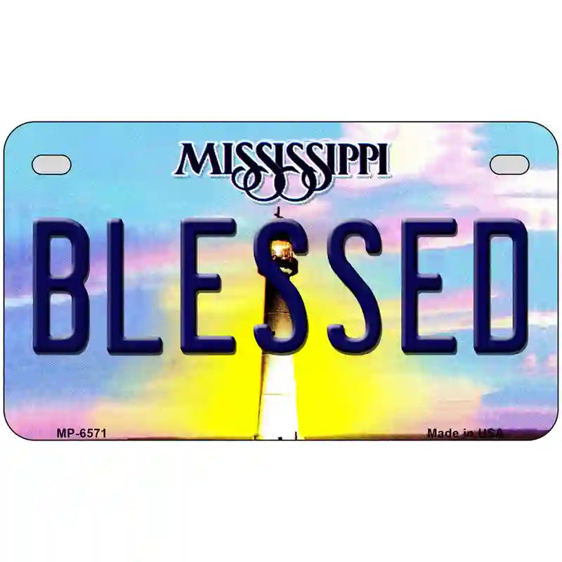 Blessed Mississippi Novelty Metal License Plate 7" x 4" (MP)