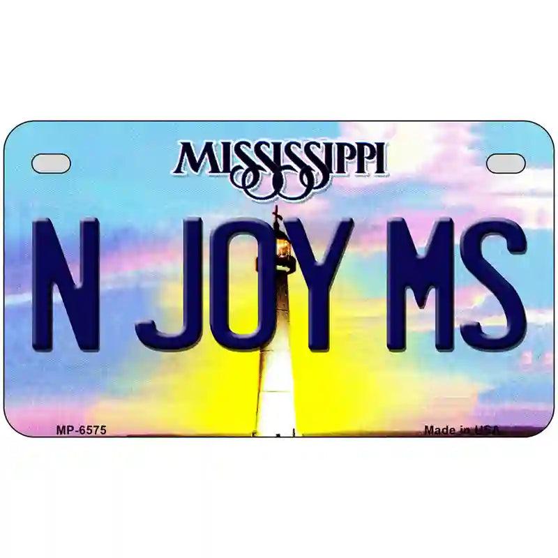 N Joy Mississippi Novelty Metal License Plate 7" x 4" (MP)