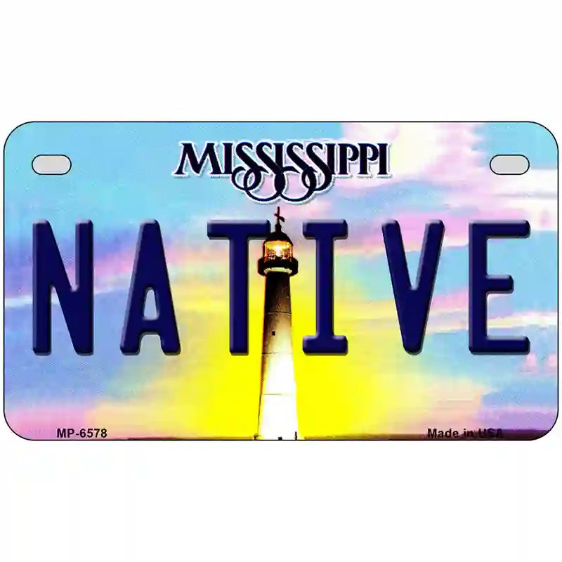 Native Mississippi Novelty Metal License Plate 7" x 4" (MP)