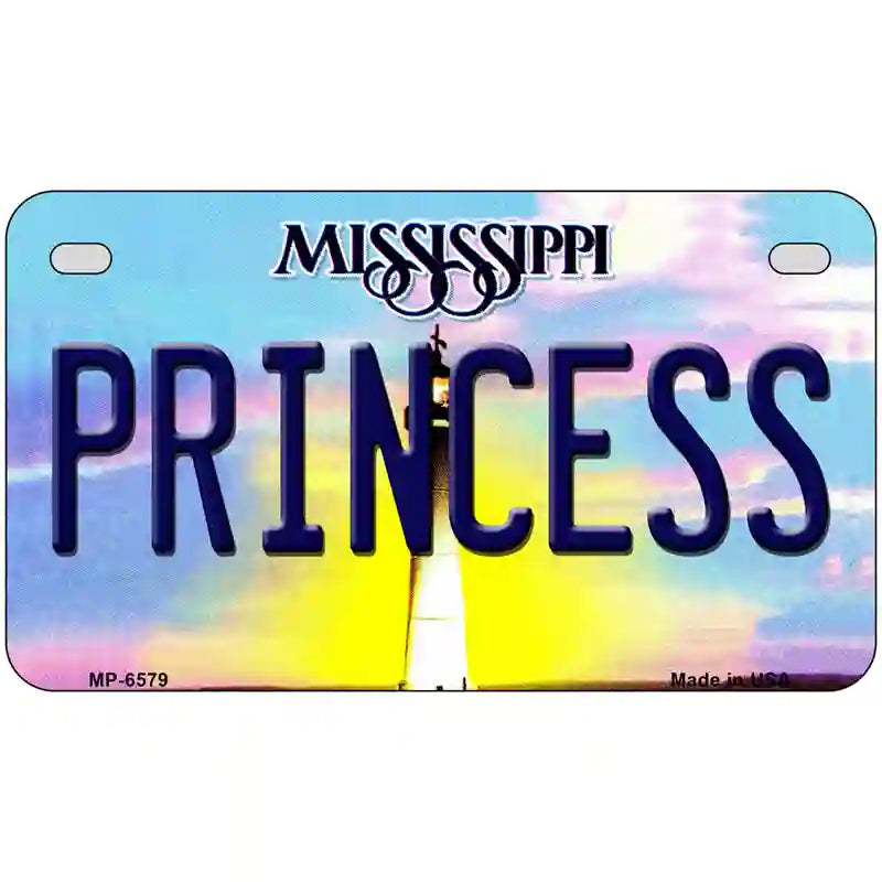 Princess Mississippi Novelty Metal License Plate 7" x 4" (MP)