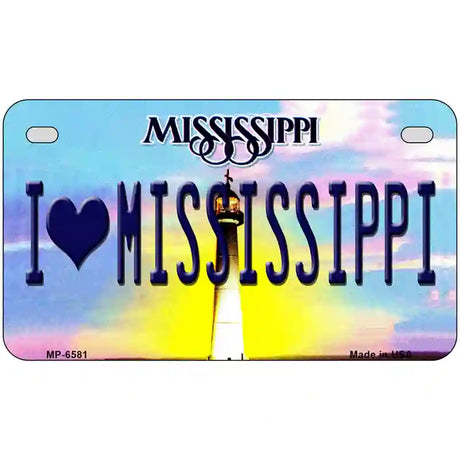 I Love Mississippi Novelty Metal License Plate 7" x 4" (MP)