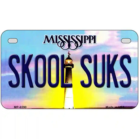 Skool Suks Mississippi Novelty Metal License Plate 7" x 4" (MP)