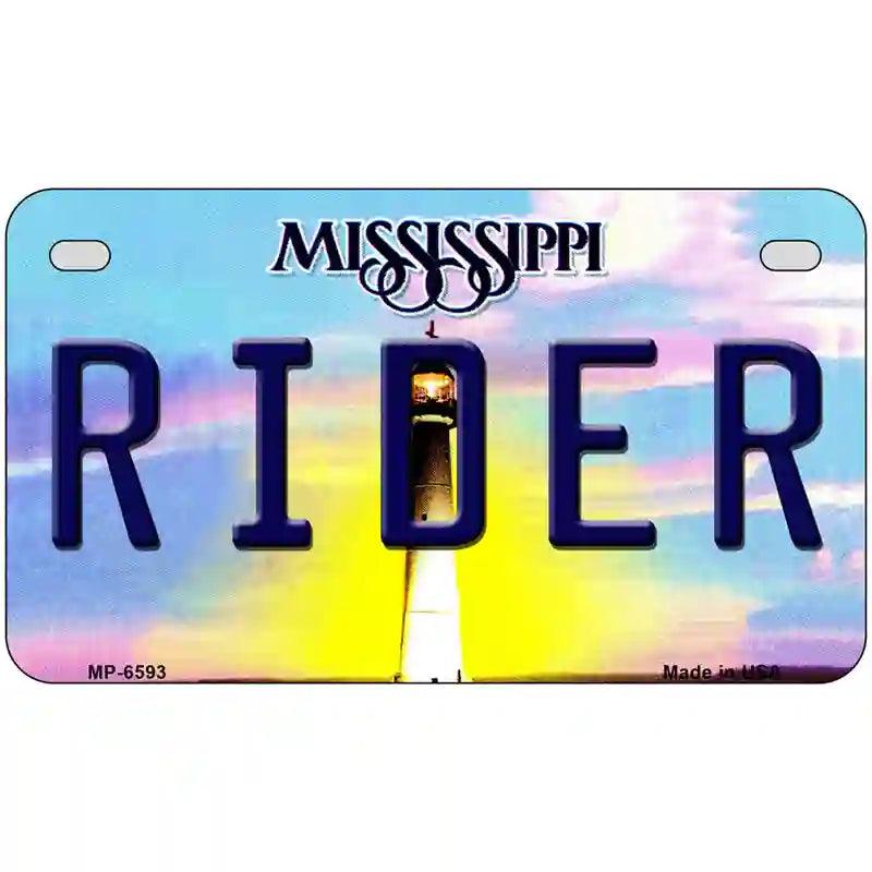 Rider Mississippi Novelty Metal License Plate 7" x 4" (MP)