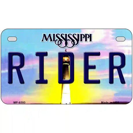 Rider Mississippi Novelty Metal License Plate 7" x 4" (MP)