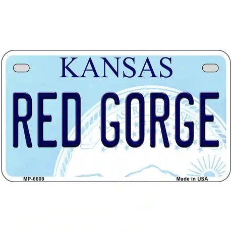 Red Gorge Kansas Novelty Metal License Plate 7" x 4" (MP)