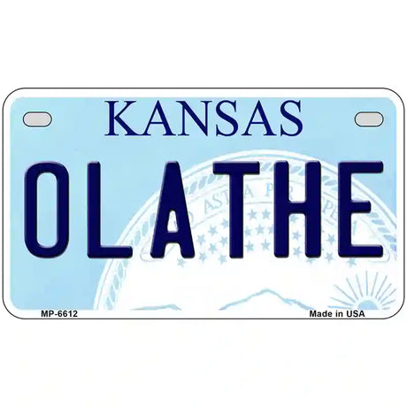 Olathe Kansas Novelty Metal License Plate 7" x 4" (MP)