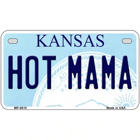 Hot Mama Kansas Novelty Metal License Plate 7" x 4" (MP)