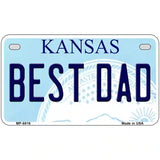 Best Dad Kansas Novelty Metal License Plate 7" x 4" (MP)