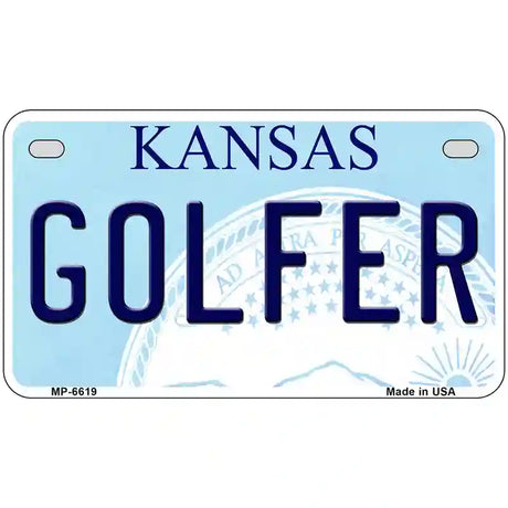 Golfer Kansas Novelty Metal License Plate 7" x 4" (MP)