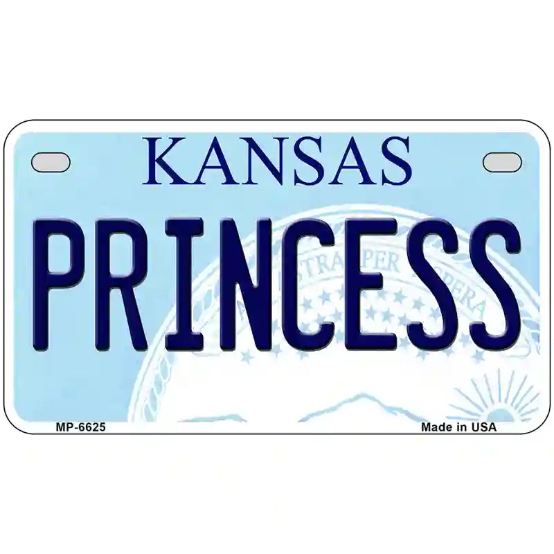 Princess Kansas Novelty Metal License Plate 7" x 4" (MP)