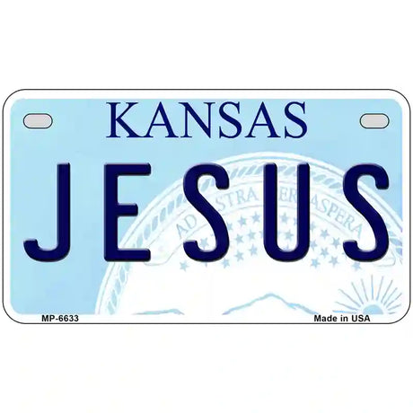 Jesus Kansas Novelty Metal License Plate 7" x 4" (MP)