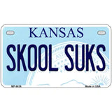 Skool Suks Kansas Novelty Metal License Plate 7" x 4" (MP)