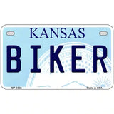 Biker Kansas Novelty Metal License Plate 7" x 4" (MP)