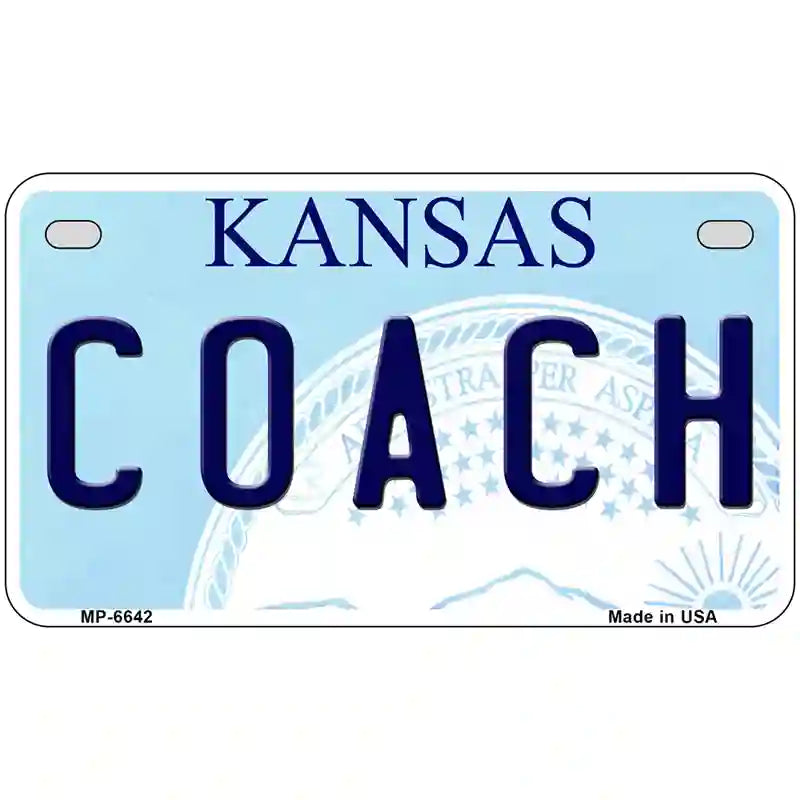 Coach Kansas Novelty Metal License Plate 7" x 4" (MP)