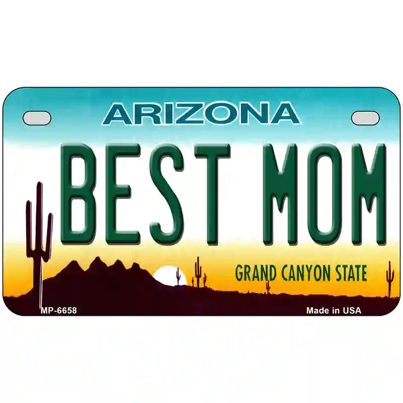 Best Mom Arizona Novelty Metal License Plate 7" x 4" (MP)