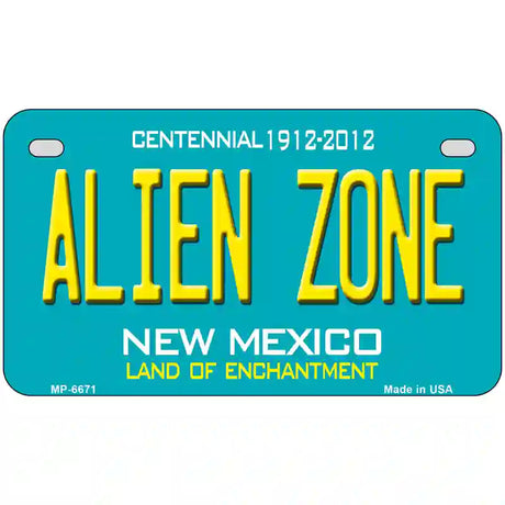 Alien Zone New Mexico State Novelty Metal License Plate 7" x 4" (MP)