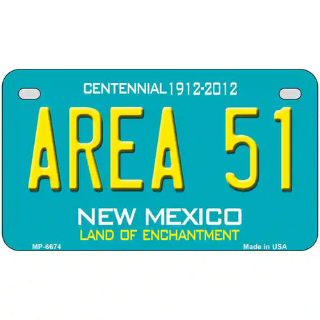 Area 51 New Mexico Novelty Metal License Plate 7" x 4" (MP)