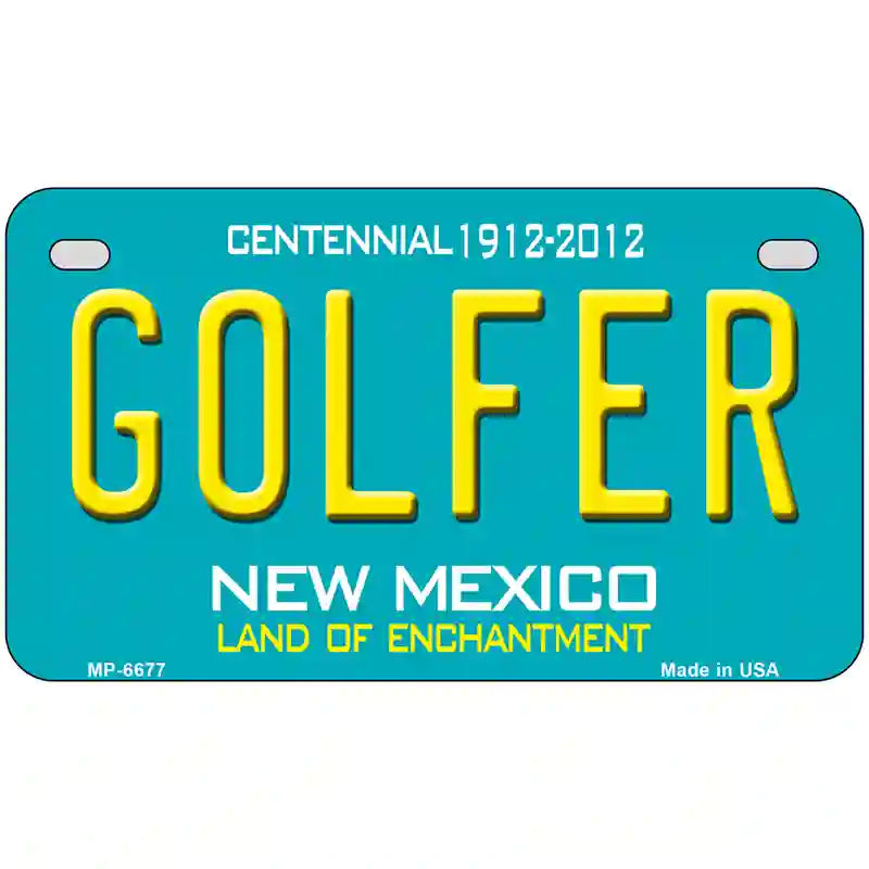 Golfer New Mexico Novelty Metal License Plate 7" x 4" (MP)