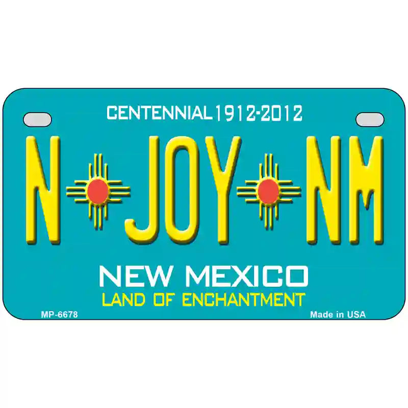 N Joy NM New Mexico Novelty Metal License Plate 7" x 4" (MP)