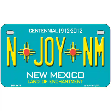 N Joy NM New Mexico Novelty Metal License Plate 7" x 4" (MP)