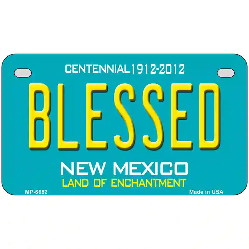 Blessed New Mexico Novelty Metal License Plate 7" x 4" (MP)