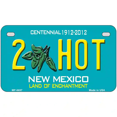 2 Hot Green New Mexico Novelty Metal License Plate 7" x 4" (MP)