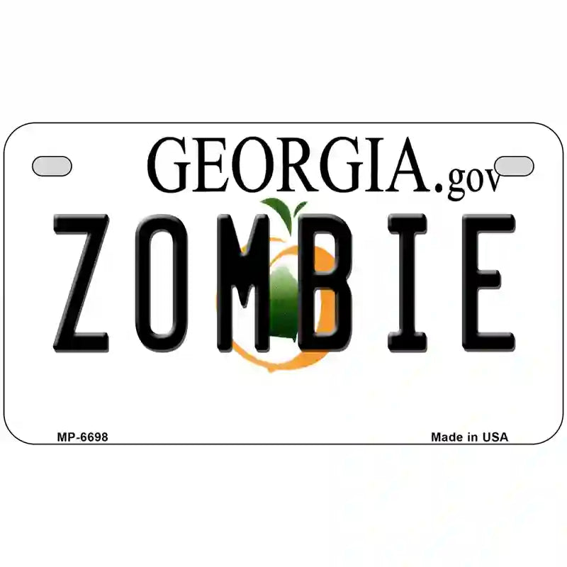 Zombie Georgia Novelty Metal License Plate 7" x 4" (MP)