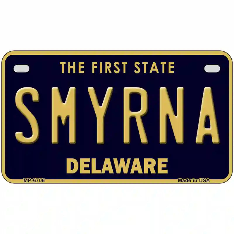 Smyrna Delaware Novelty Metal License Plate 7" x 4" (MP)