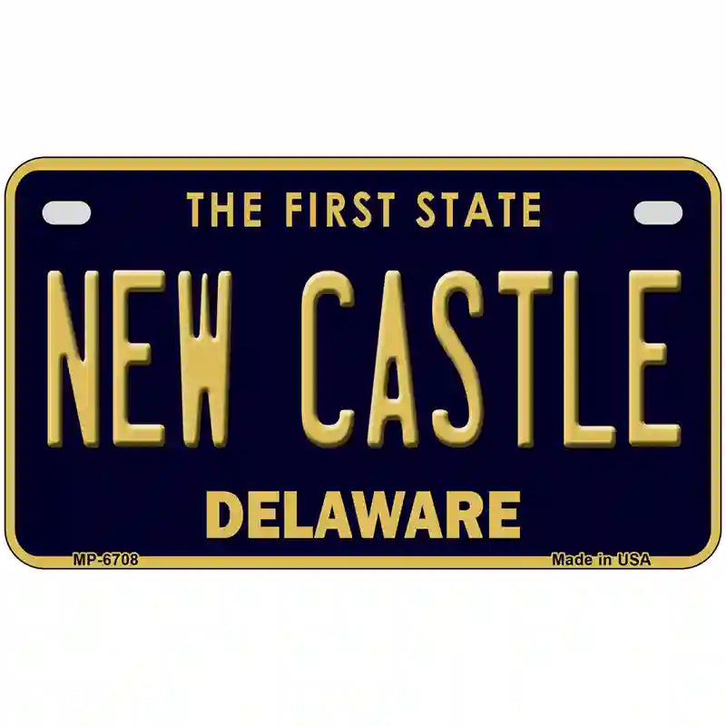 New Castle Delaware Novelty Metal License Plate 7" x 4" (MP)