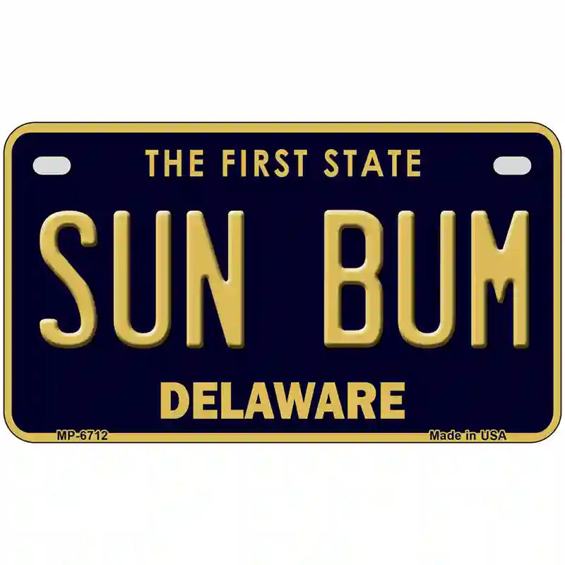 Sun Bum Delaware Novelty Metal License Plate 7" x 4" (MP)