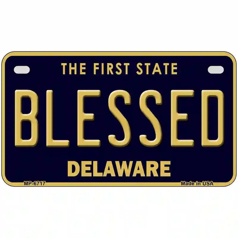 Blessed Delaware Novelty Metal License Plate 7" x 4" (MP)