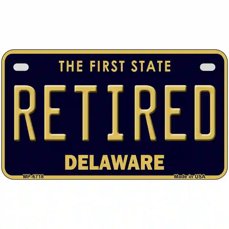 Retired Delaware Novelty Metal License Plate 7" x 4" (MP)