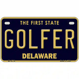 Golfer Delaware Novelty Metal License Plate 7" x 4" (MP)