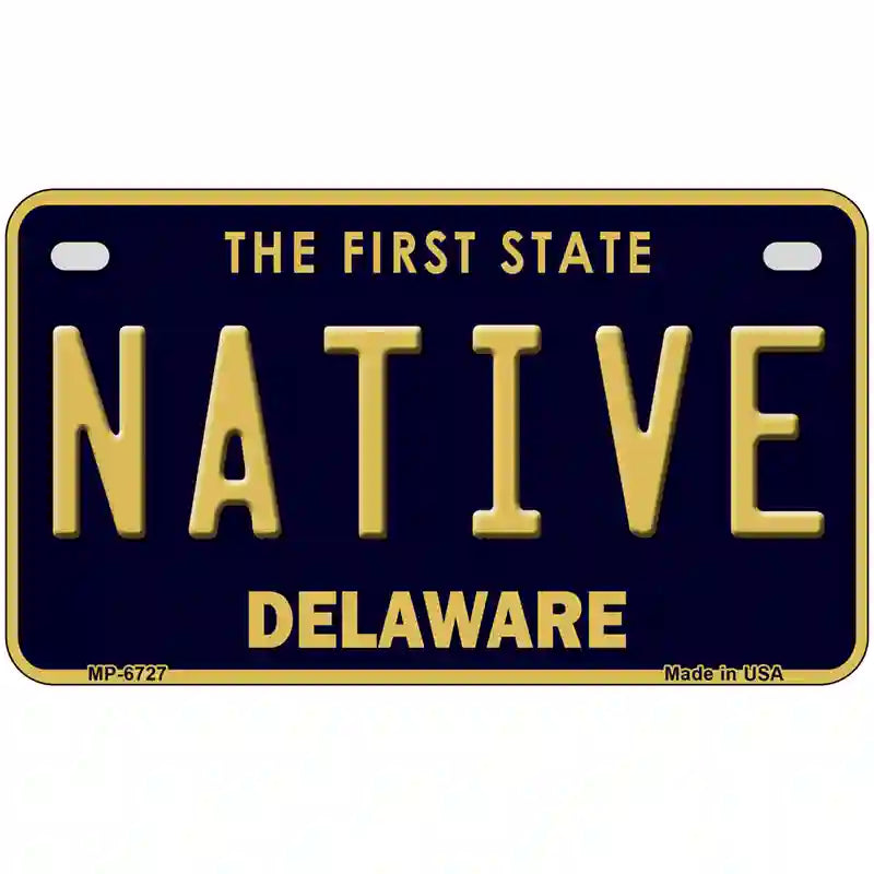 Native Delaware Novelty Metal License Plate 7" x 4" (MP)