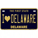 I Love Delaware Novelty Metal License Plate 7" x 4" (MP)