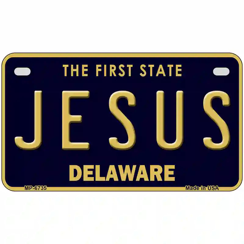 Jesus Delaware Novelty Metal License Plate 7" x 4" (MP)