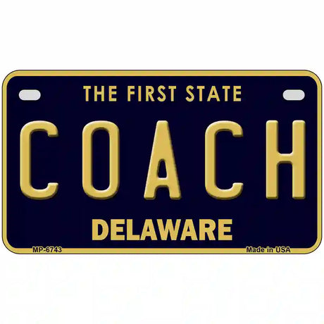 Coach Delaware Novelty Metal License Plate 7" x 4" (MP)