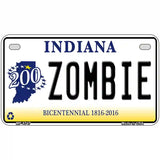 Zombie Indiana Novelty Metal License Plate 7" x 4" (MP)