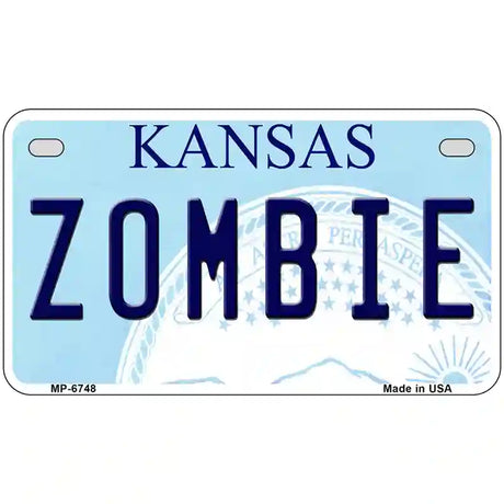 Zombie Kansas Novelty Metal License Plate 7" x 4" (MP)