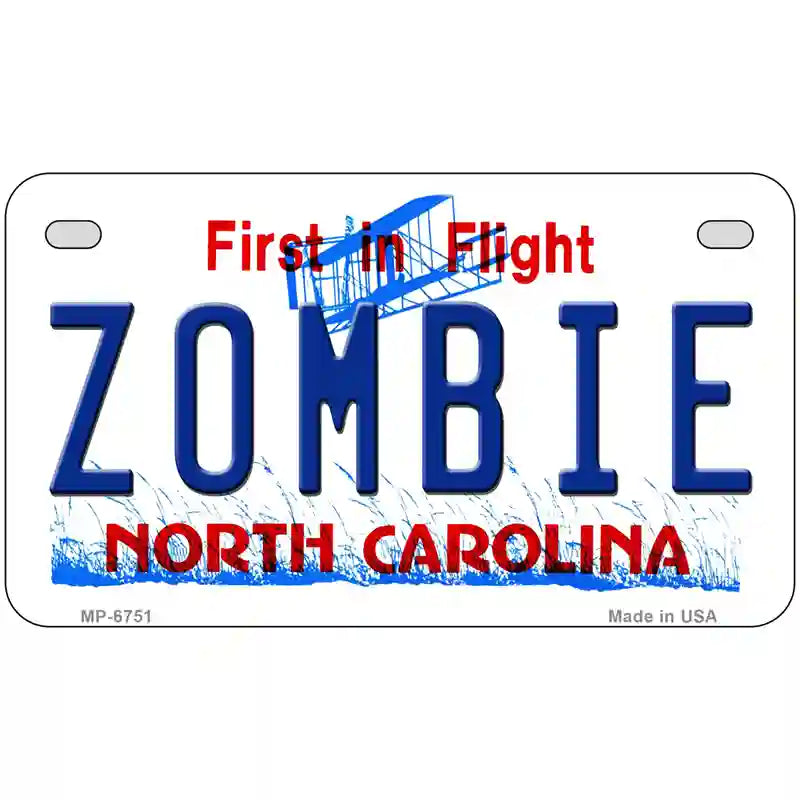 Zombie North Carolina Novelty Metal License Plate 7" x 4" (MP)