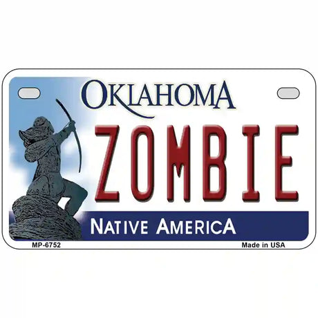 Zombie Oklahoma Novelty Metal License Plate 7" x 4" (MP)