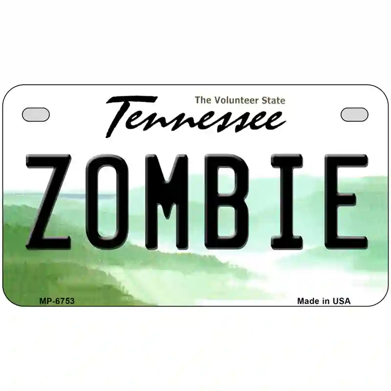 Zombie Tennessee Novelty Metal License Plate 7" x 4" (MP)