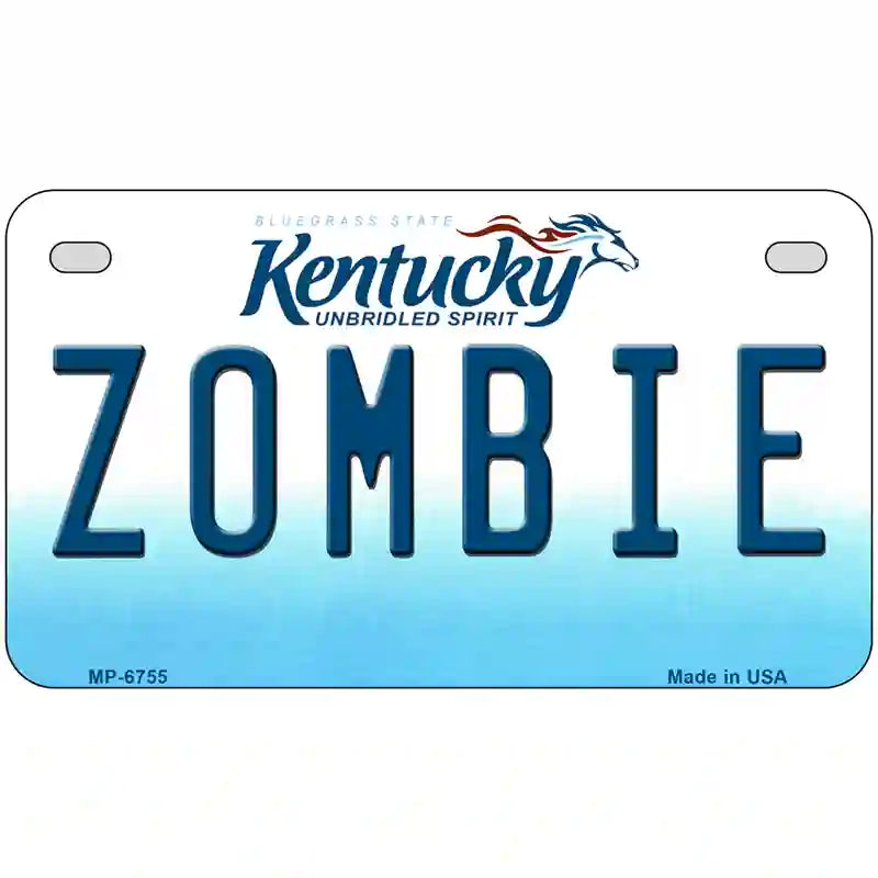 Zombie Kentucky Novelty Metal License Plate 7" x 4" (MP)