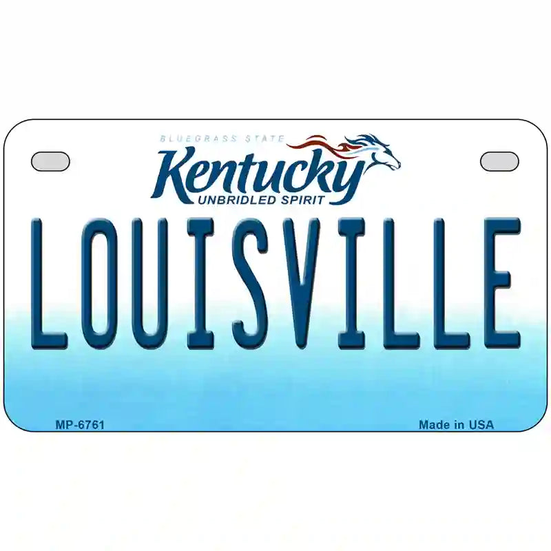 Louisville Kentucky Novelty Metal License Plate 7" x 4" (MP)