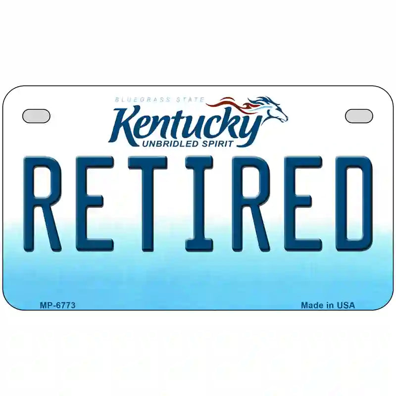 Retired Kentucky Novelty Metal License Plate 7" x 4" (MP)