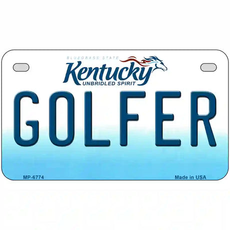 Golfer Kentucky Novelty Metal License Plate 7" x 4" (MP)